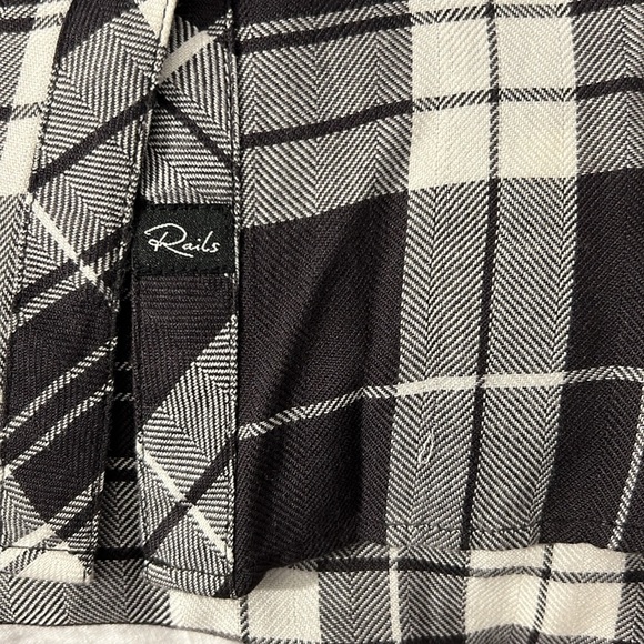 Rails Hunter Button Down black and white plaid top - Picture 4 of 4